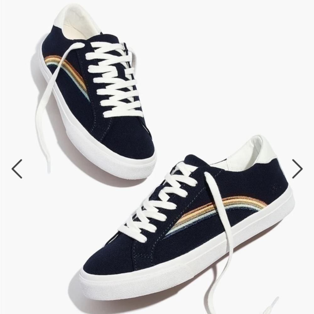 ▶️ Madewell  ◀️ Sidewalk Low-Top Rainbow Embroidered Canvas